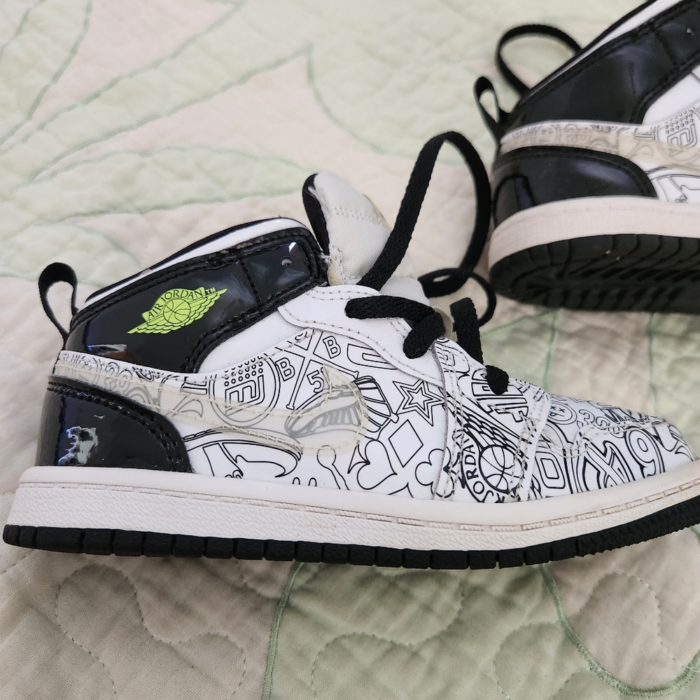 Jordan Black and White Artistic Sneakers